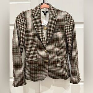J. Crew Women's Houndstooth Blazer - Black, Brown, and Red